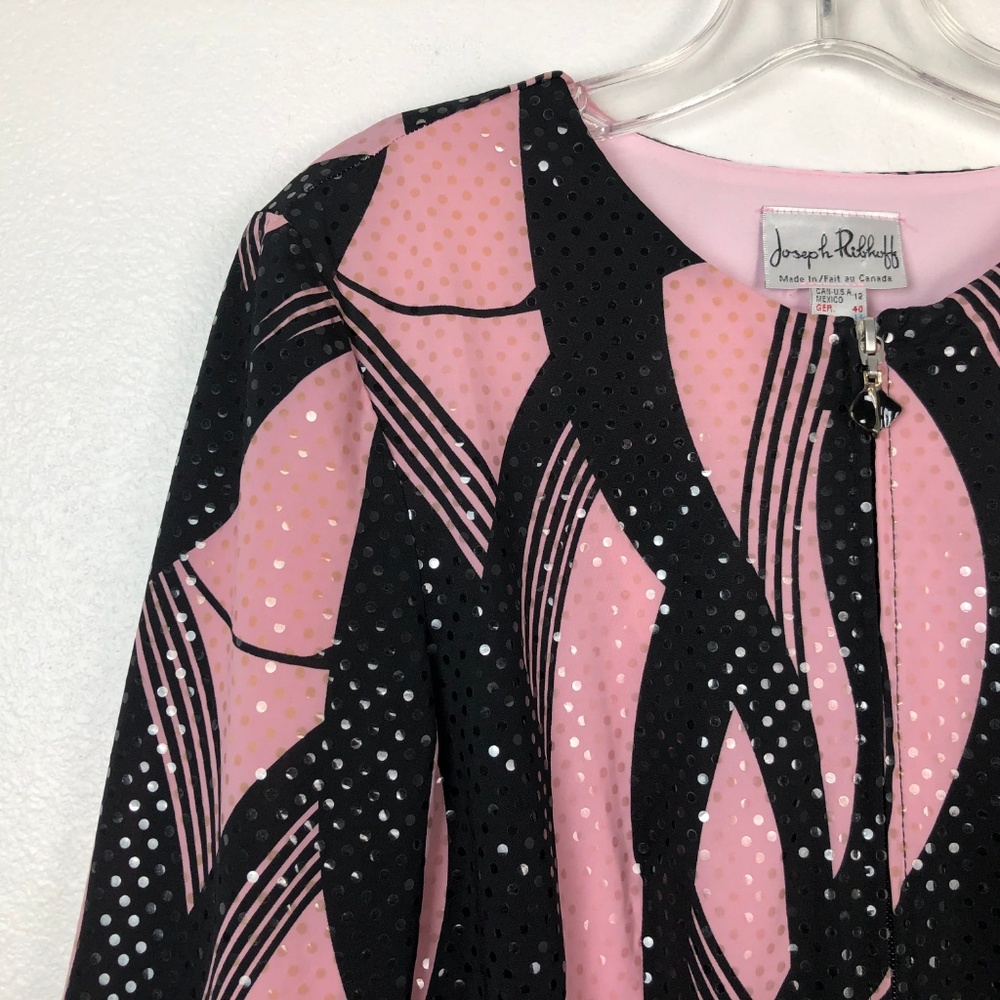 Joseph Ribkoff Pink Black Jacket - Picture 2 of 7
